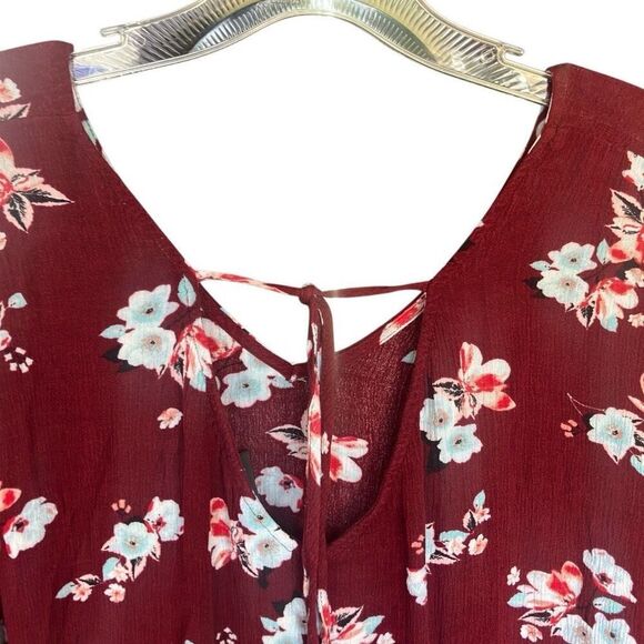 Lane Bryant babydoll peplum floral tunic blouse 26/28 #723 - Picture 4 of 8